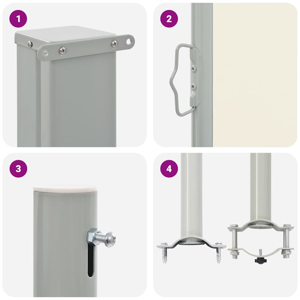 Patio Retractable Side Awning 80x300 cm Cream