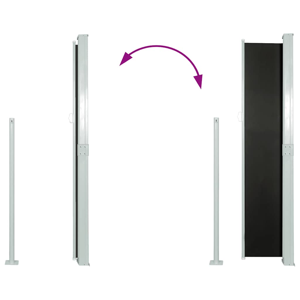 Patio Retractable Side Awning 170x300 cm Black