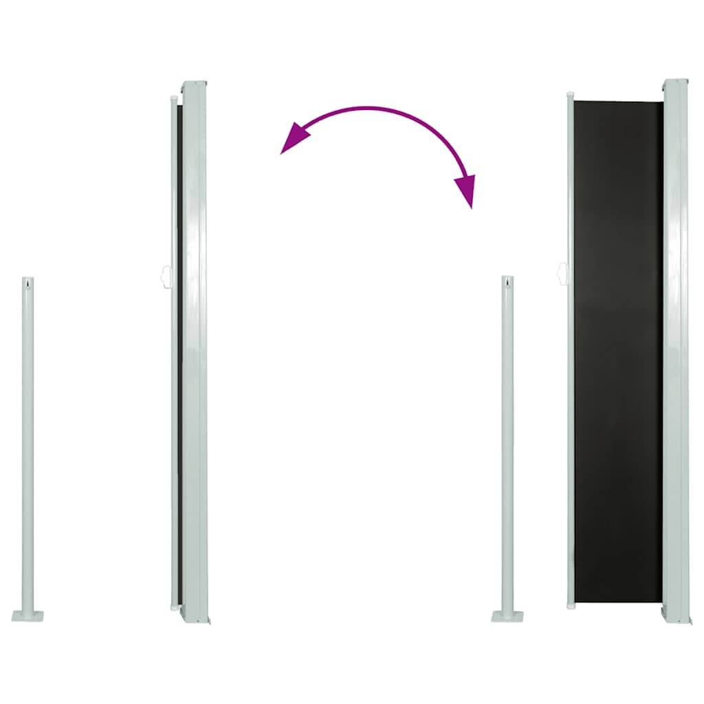 Patio Retractable Side Awning 100x500 cm Black