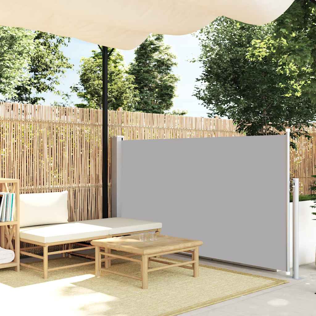 Patio Retractable Side Awning 100x500 cm Grey
