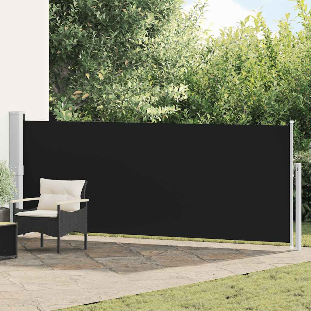Patio Retractable Side Awning 140x500 cm Black
