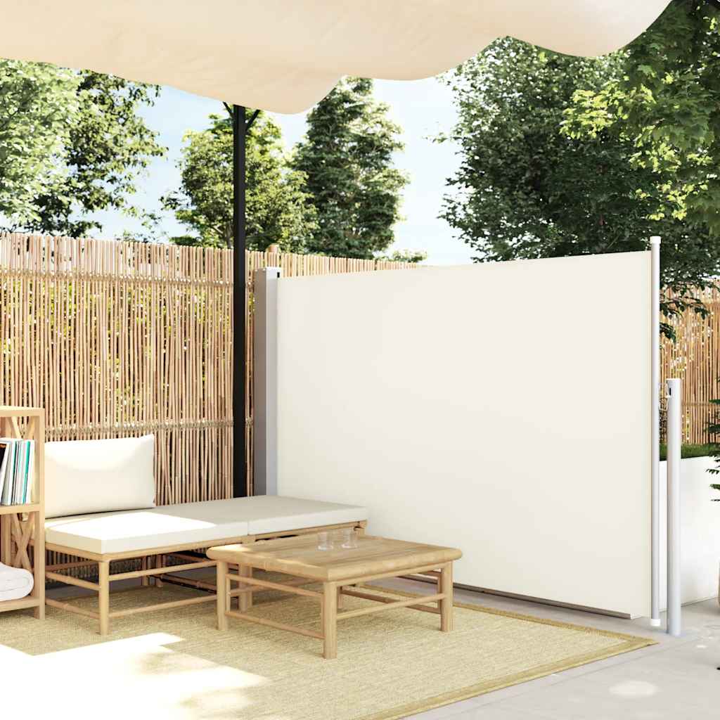Patio Retractable Side Awning 140x500 cm Cream