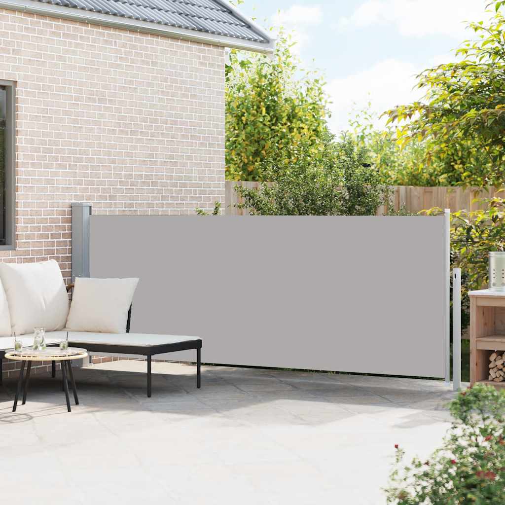 Patio Retractable Side Awning 140x500 cm Grey