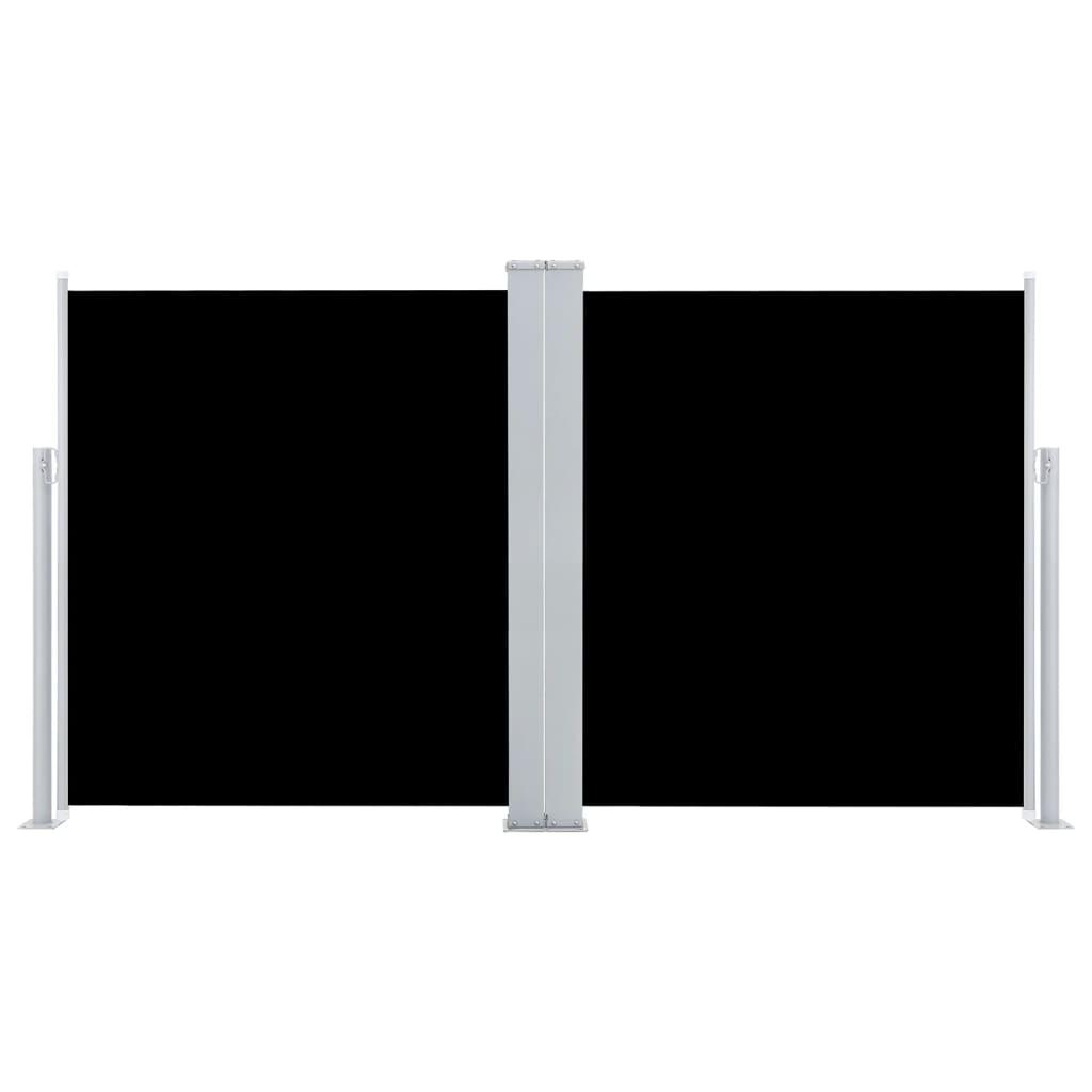 Patio Retractable Double Side Awning 170x600 cm Black