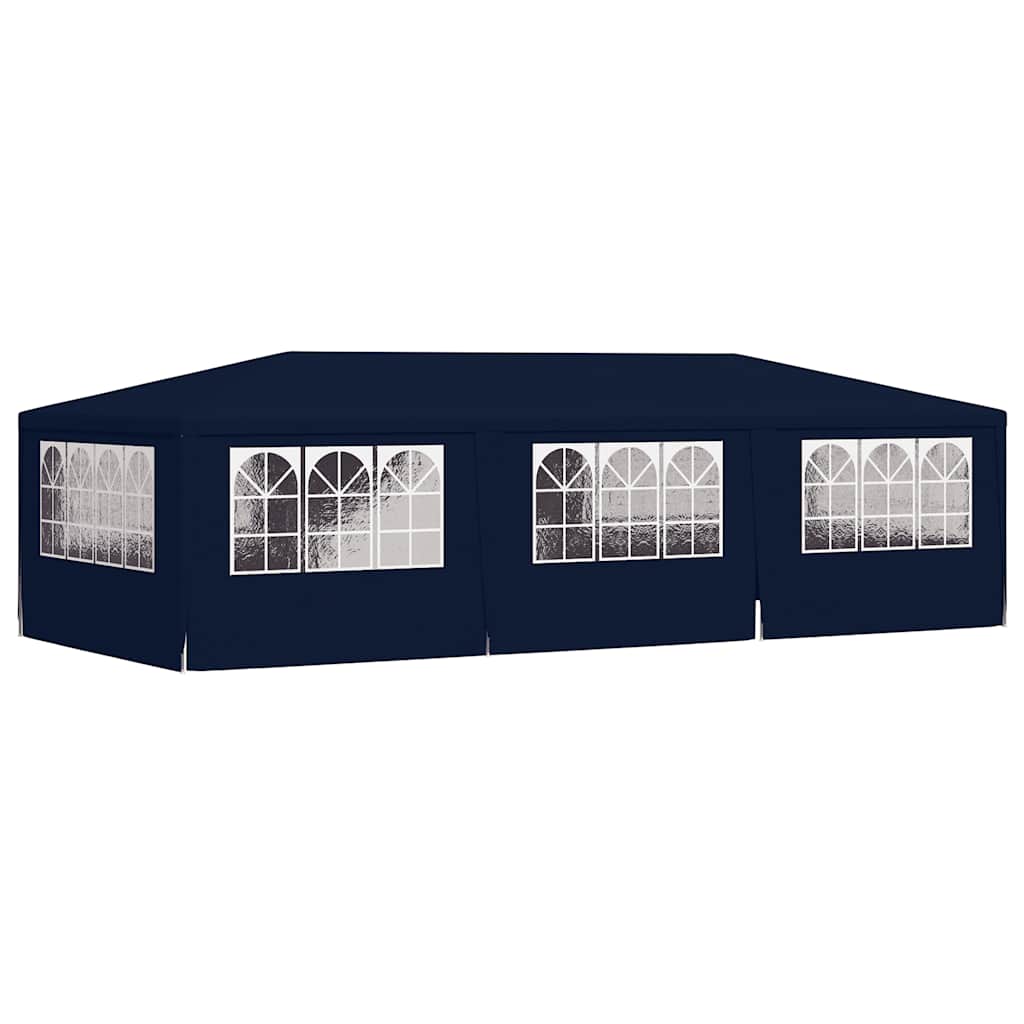 Professional Party Tent with Side Walls 4x9 m Blue 90 g/m²