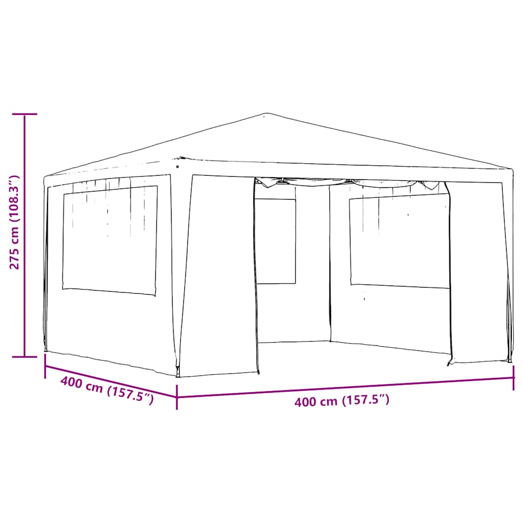 Professional Party Tent with Side Walls 4x4 m Anthracite 90 g/m²