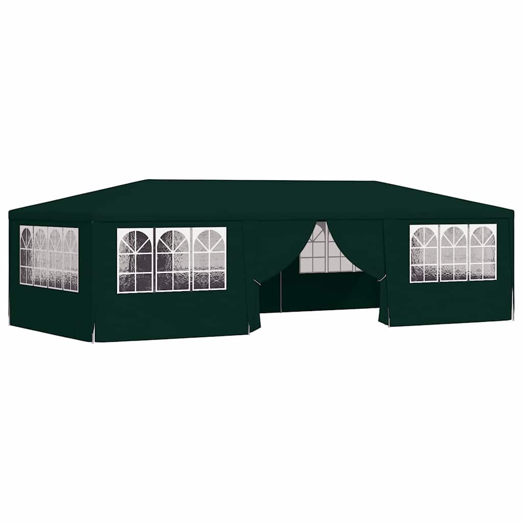 Professional Party Tent with Side Walls 4x9 m Green 90 g/m²