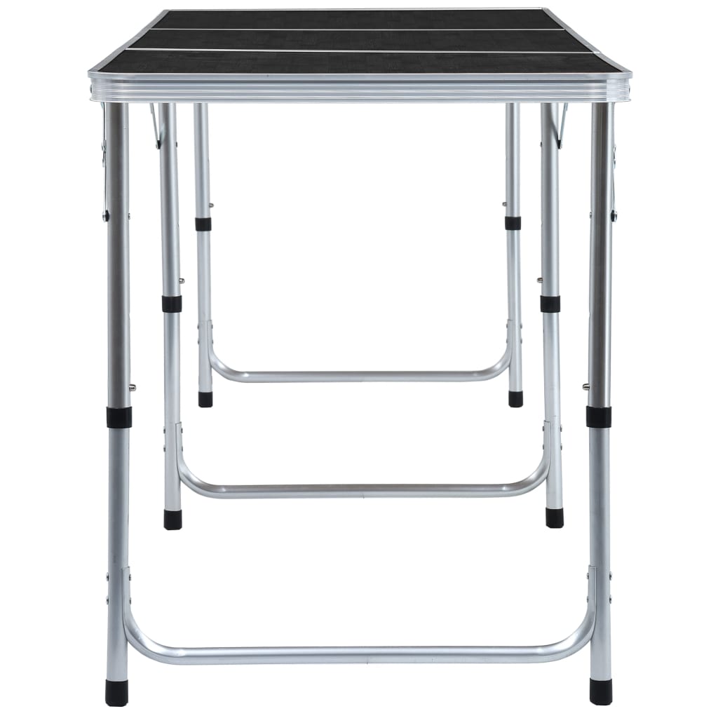 Foldable Camping Table Grey Aluminium 180x60 cm