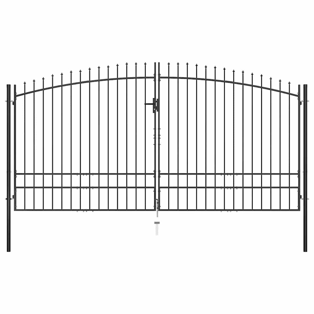 Double Door Fence Gate with Spear Top 400x248 cm