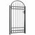 Fence Gate with Arched Top and 2 Posts 105x204 cm Black