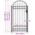 Fence Gate with Arched Top and 2 Posts 105x204 cm Black