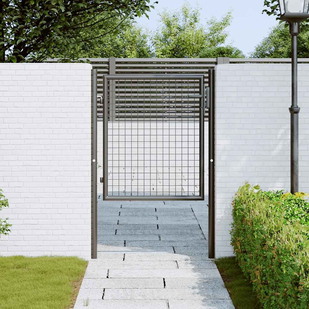 Mesh Garden Gate Galvanised Steel 100x125 cm Grey