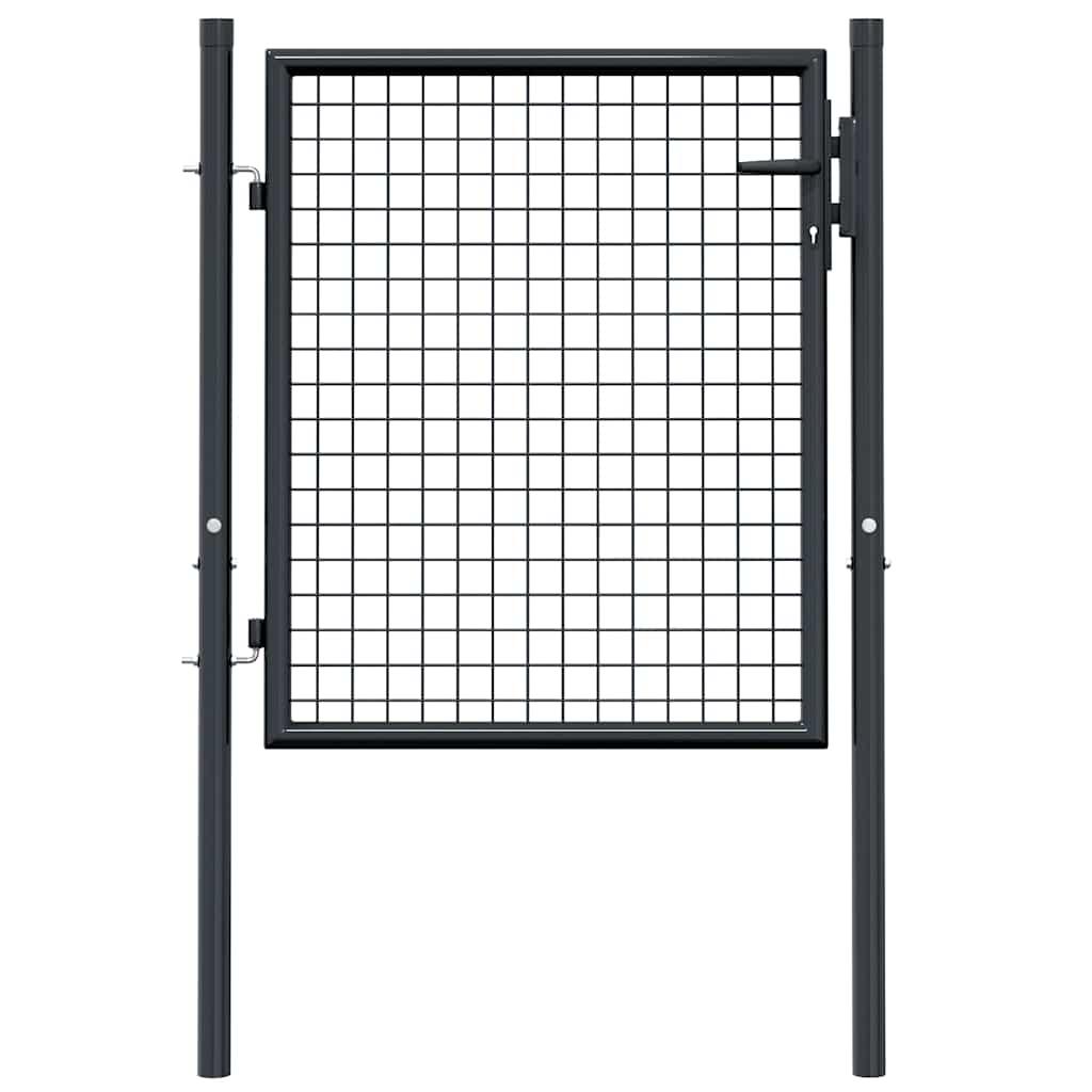 Mesh Garden Gate Galvanised Steel 100x125 cm Grey