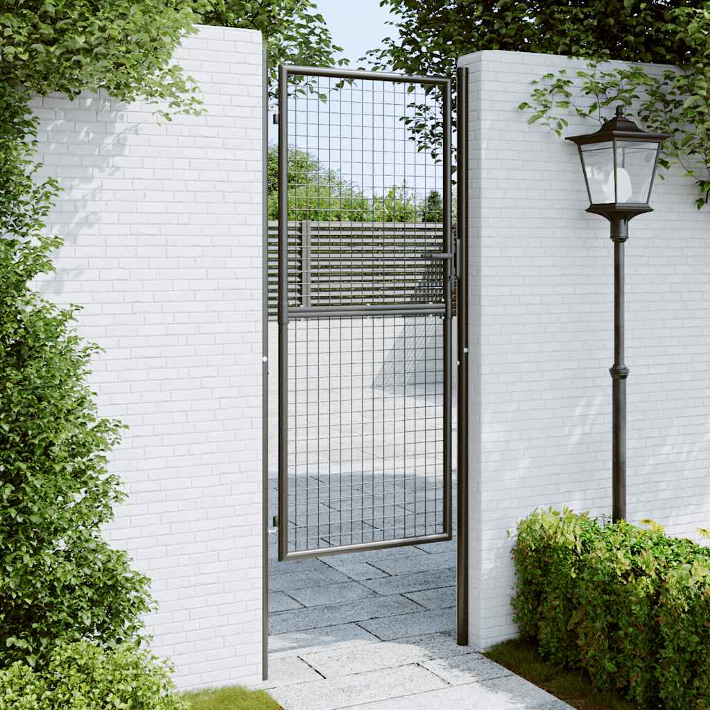 Mesh Garden Gate Galvanised Steel 100x250 cm Grey