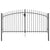 Fence Gate Double Door with Spike Top Steel 3x1.5 m Black