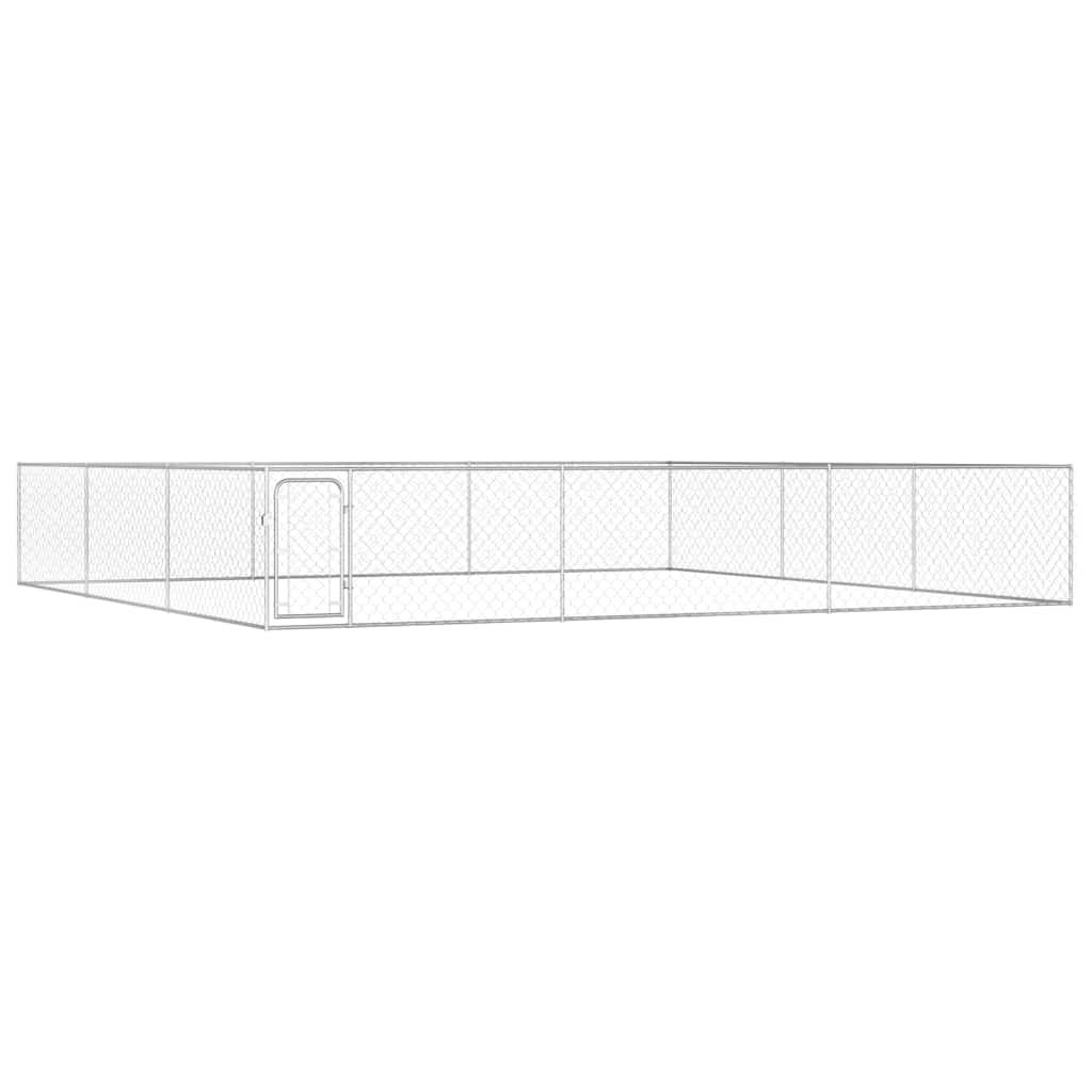 Outdoor Dog Kennel Galvanised Steel 6x6x1 m