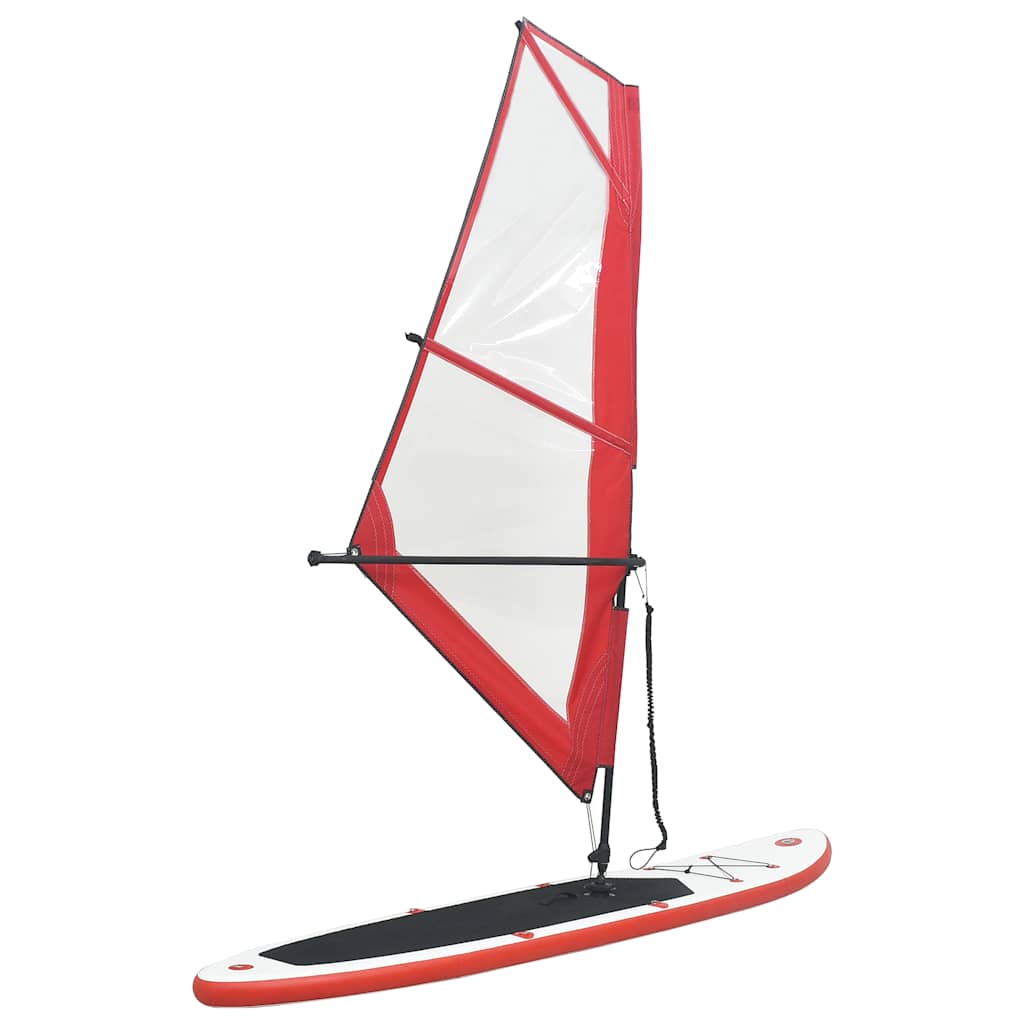 Inflatable Stand Up Paddleboard with Sail Set Red and White