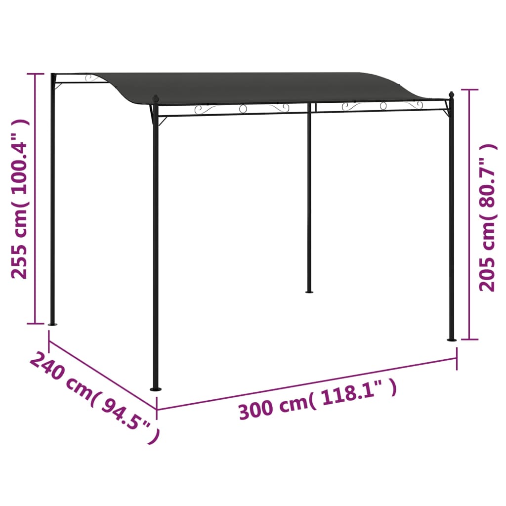 Sunshade Awning 3x2.4 m Anthracite