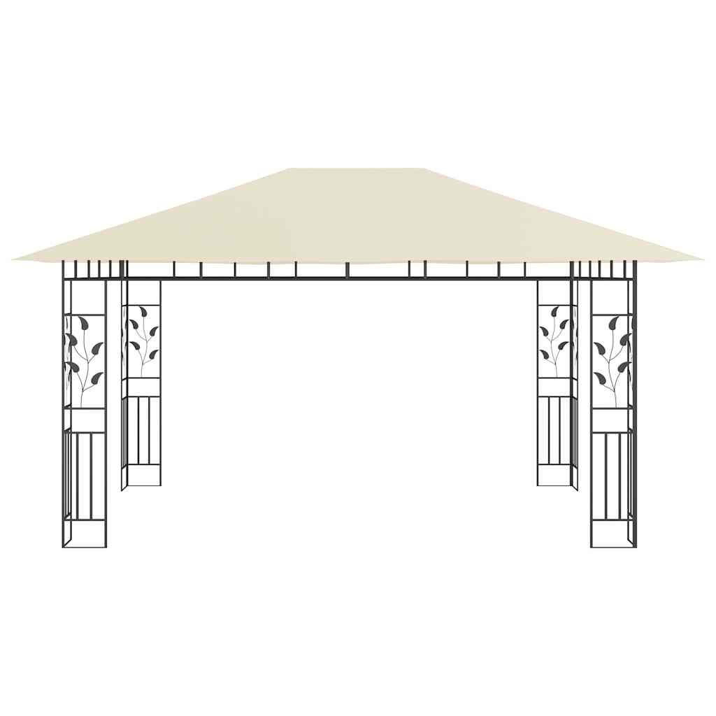 Gazebo with Mosquito Net 4x3x2.73 m Cream 180 g/m²