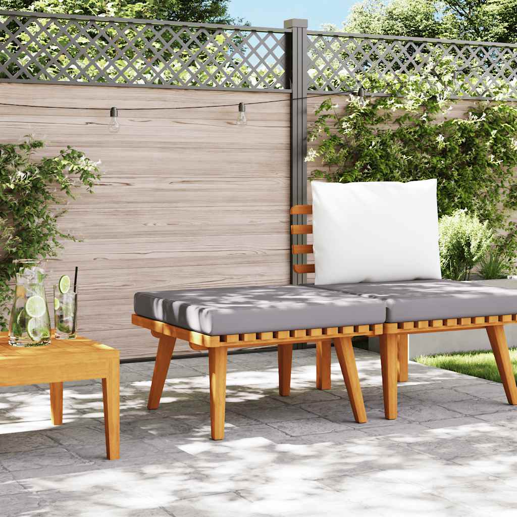 Garden Footstool with Cushion 60x60x29 cm Solid Acacia Wood