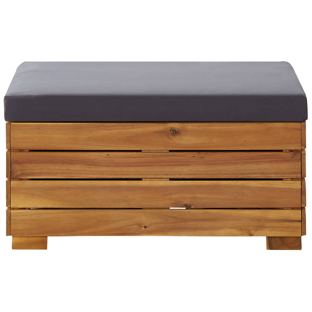 Sectional Footrest 1 pc with Cushion Solid Acacia Wood