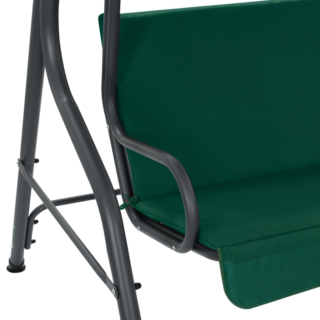 Garden Swing Bench Green 170x110x153 cm Fabric
