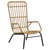 Garden Chair Poly Rattan Light Brown