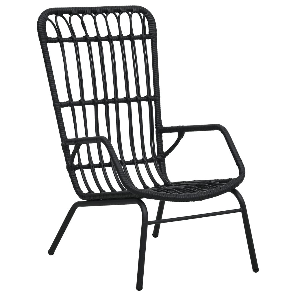 Garden Chair Poly Rattan Black