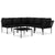 6 Piece Garden Lounge Set with Cushions Black PVC