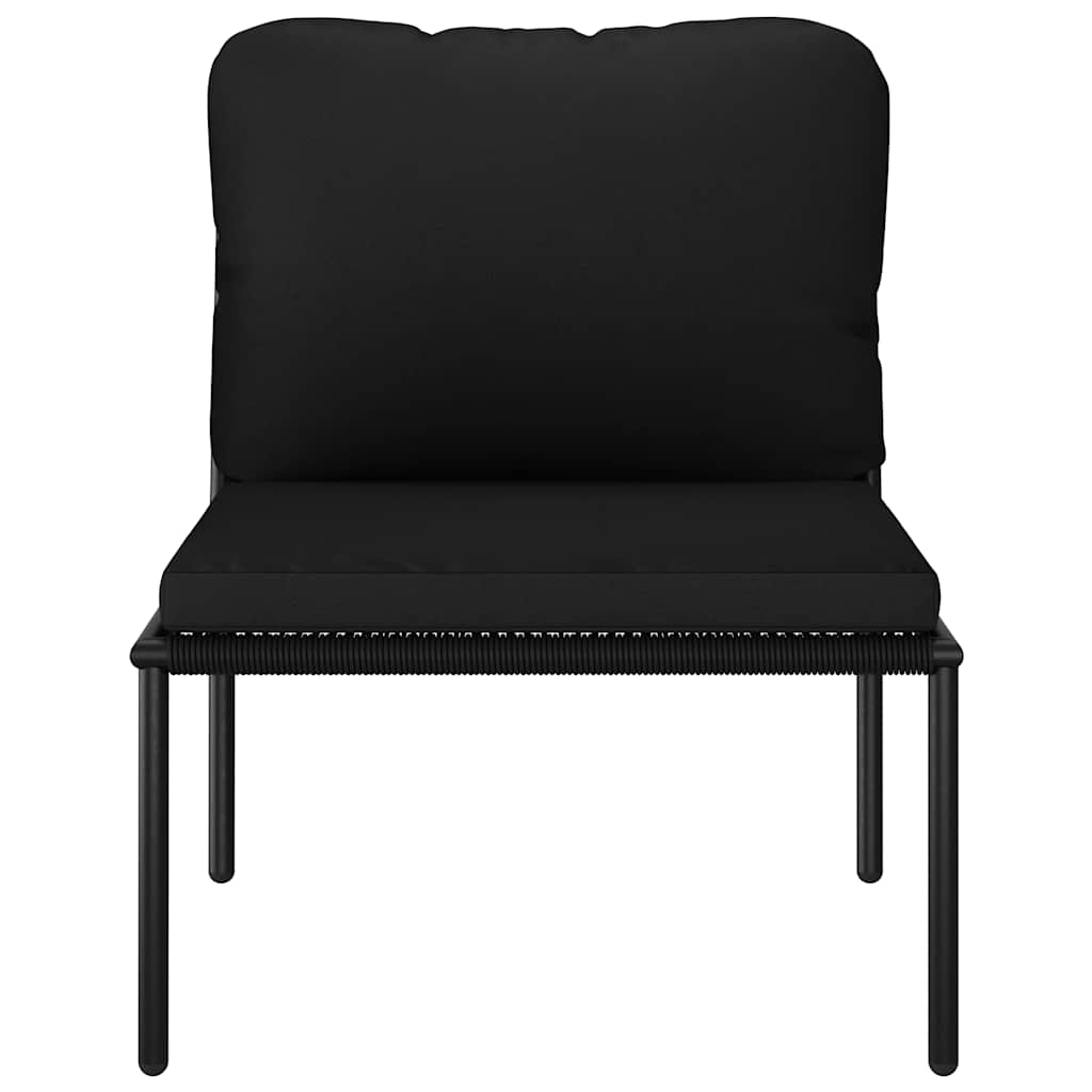 8 Piece Garden Lounge Set with Cushions Black PVC