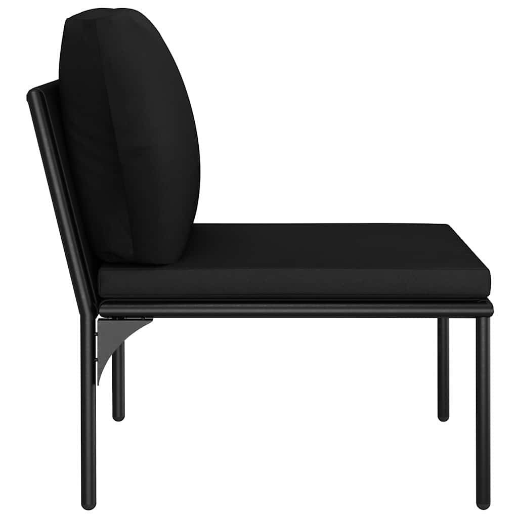 8 Piece Garden Lounge Set with Cushions Black PVC