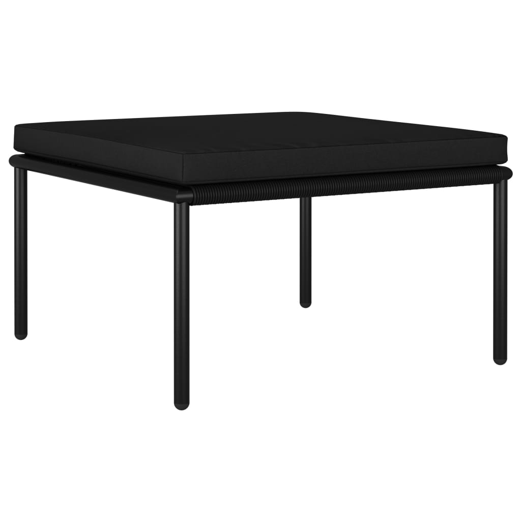 8 Piece Garden Lounge Set with Cushions Black PVC
