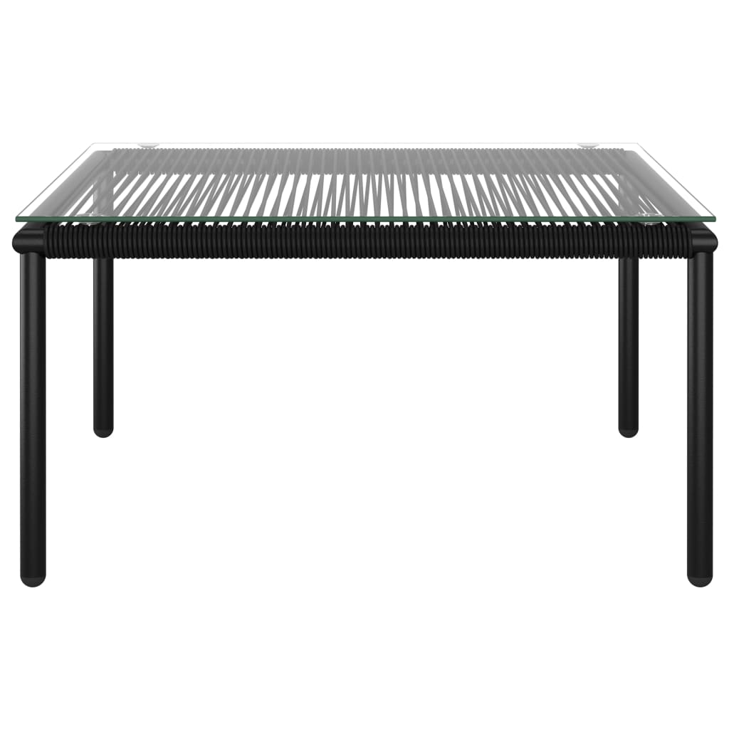 8 Piece Garden Lounge Set with Cushions Black PVC