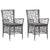 Outdoor Chairs 2 pcs with Cushions Poly Rattan Grey