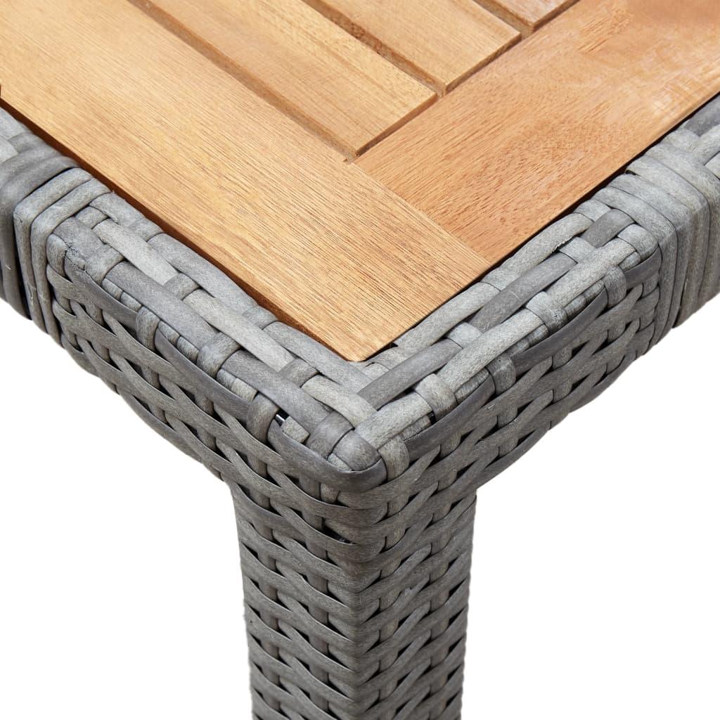 7 Piece Outdoor Dining Set with Cushions Poly Rattan Grey