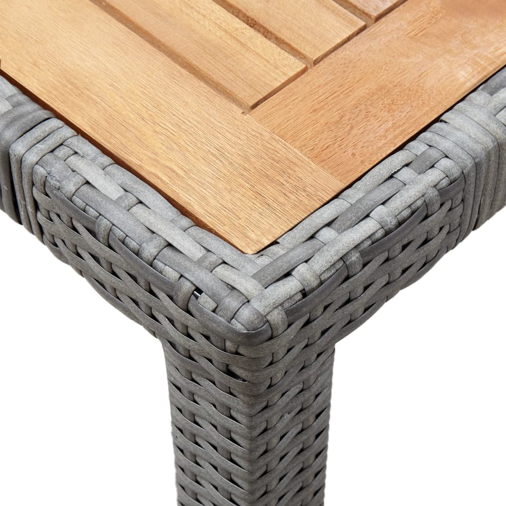 5 Piece Outdoor Dining Set with Cushions Poly Rattan Grey