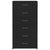 Sideboard with 6 Drawers Black 50x34x96 cm Engineered Wood