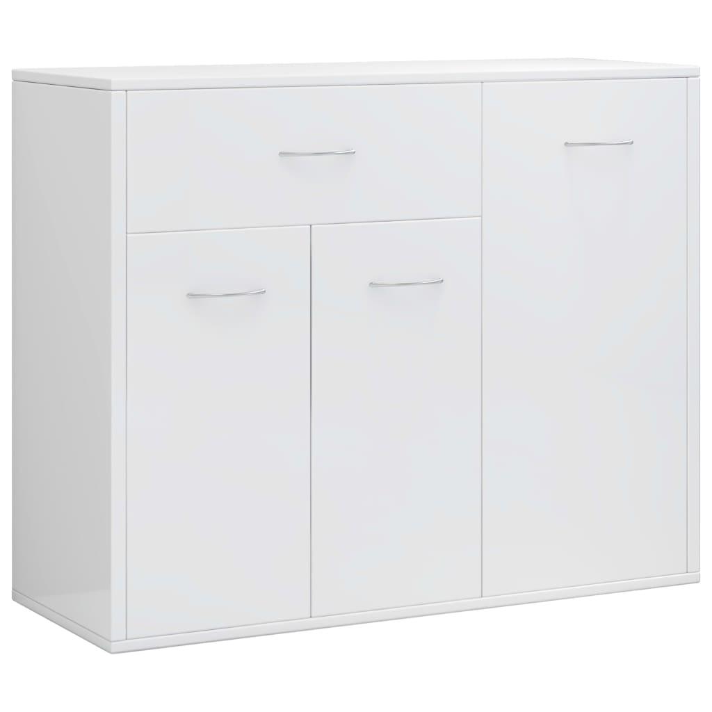 Sideboard High Gloss White 88x30x70 cm Engineered Wood