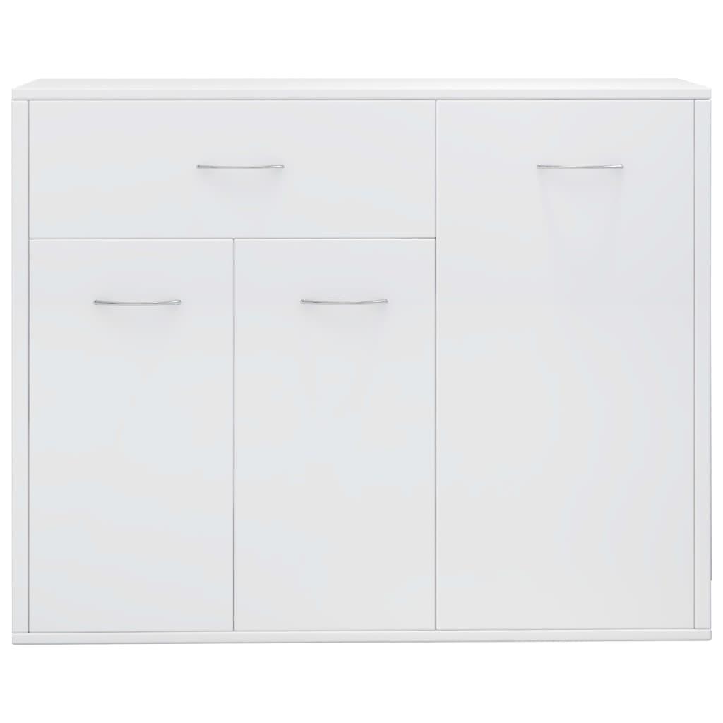 Sideboard High Gloss White 88x30x70 cm Engineered Wood