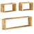 3 Piece Wall Cube Shelf Set Soild Mango Wood