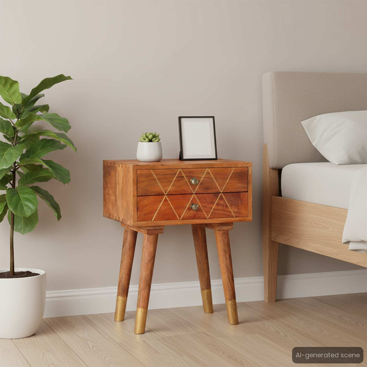 Bedside Cabinet 43x30x58 cm Solid Mango Wood