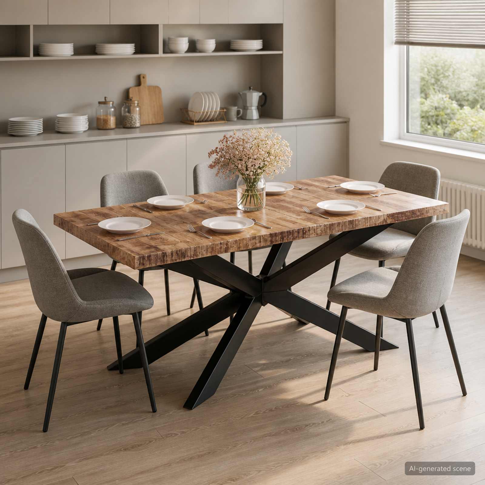 Dining Table 180x90x76 cm Solid Rough Mango Wood