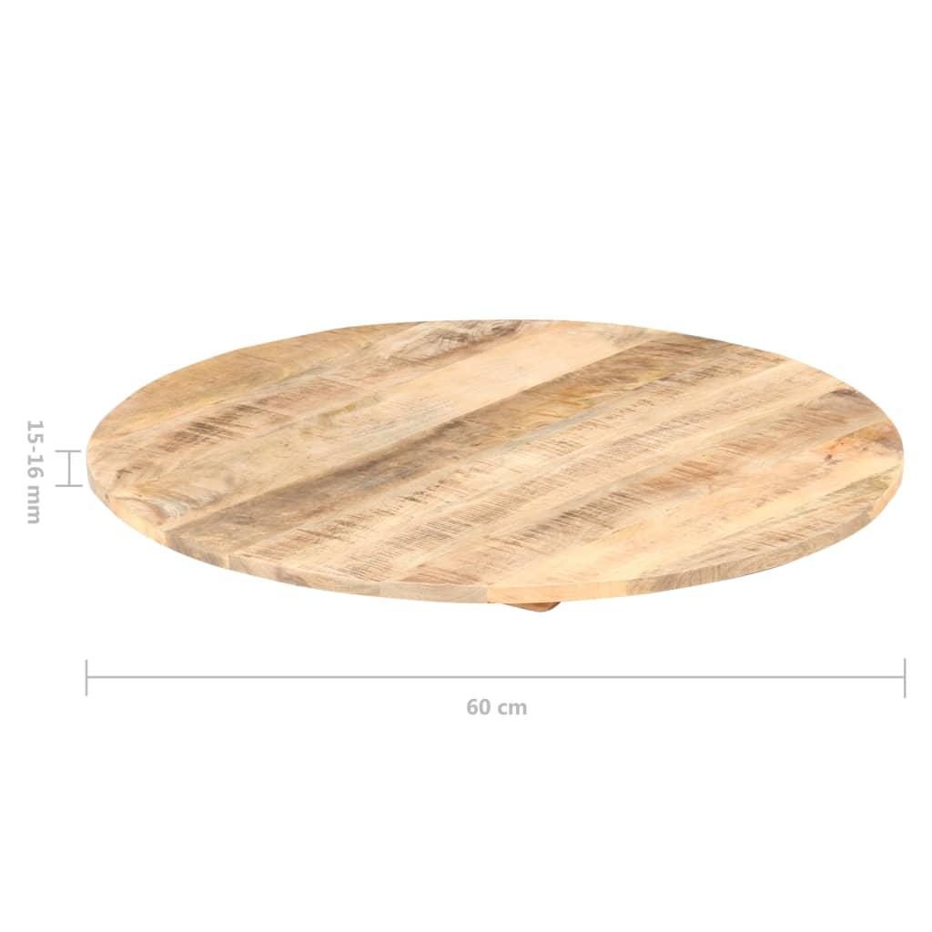 Table Top Solid Mango Wood Round 15-16 mm 60 cm
