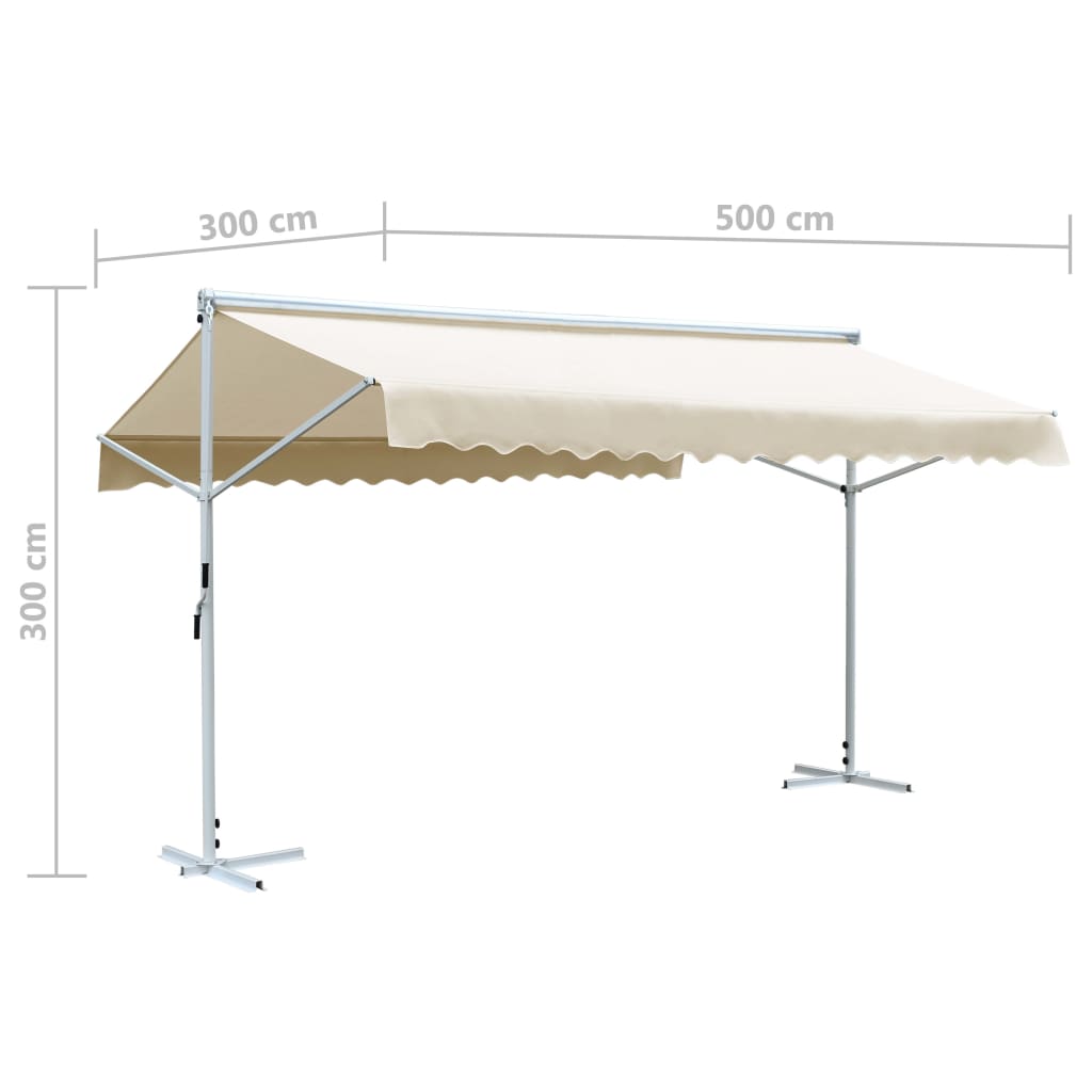 Free Standing Awning 500x300 cm Cream