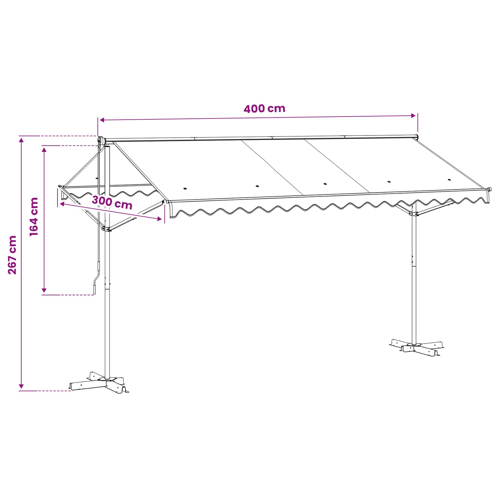 Free Standing Awning 400x300 cm Anthracite