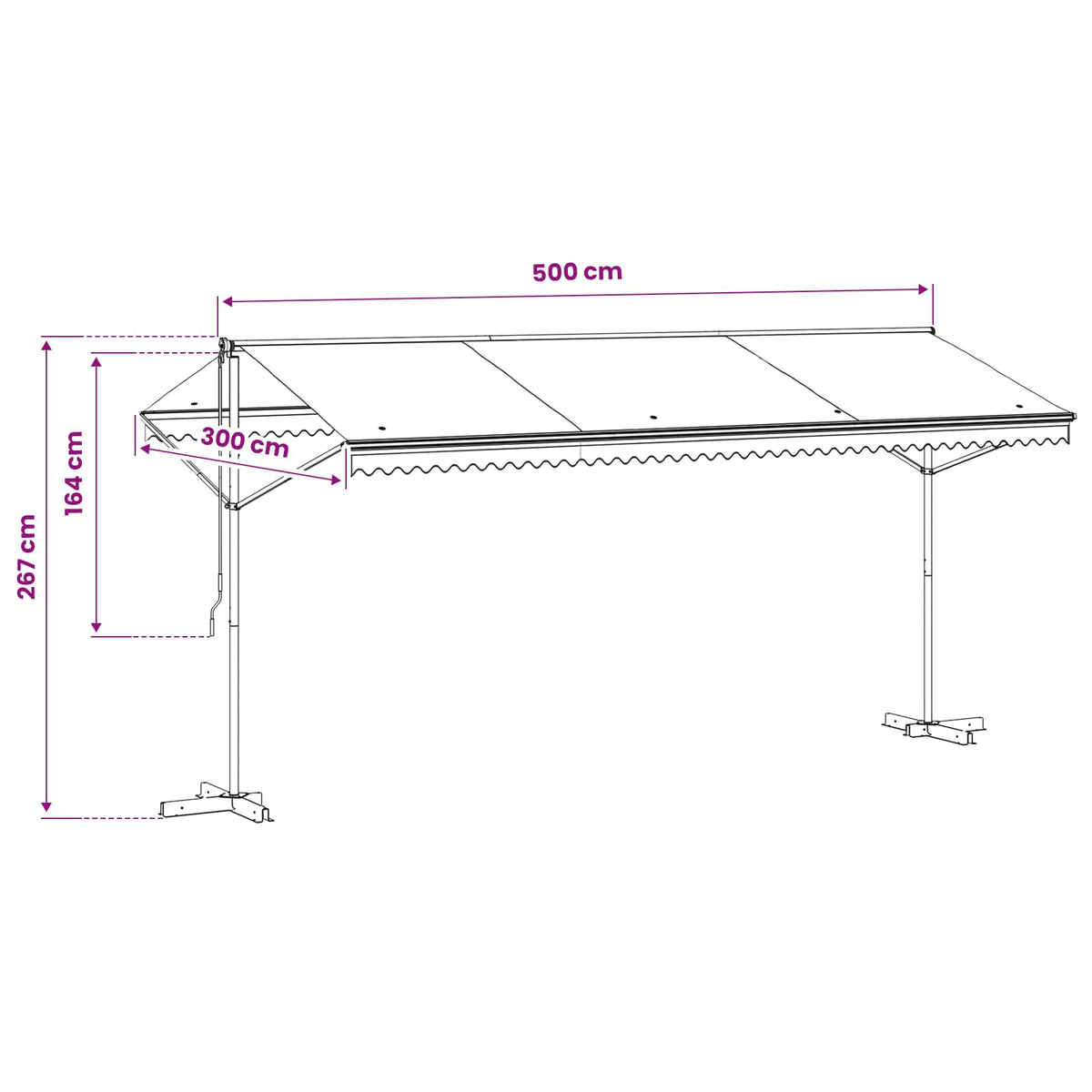 Free Standing Awning 500x300 cm Anthracite