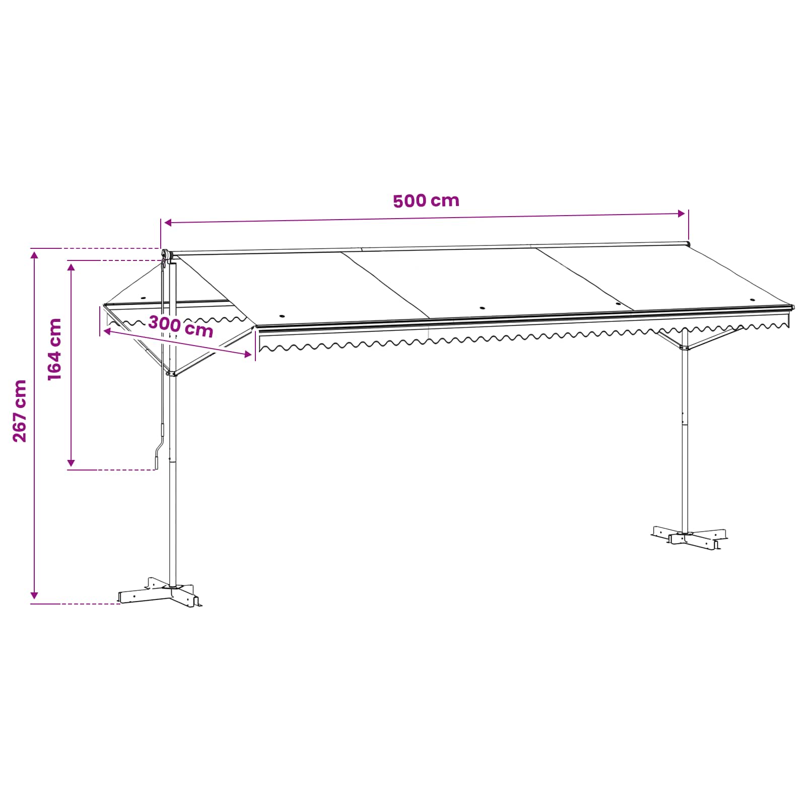 Free Standing Awning 500x300 cm Anthracite