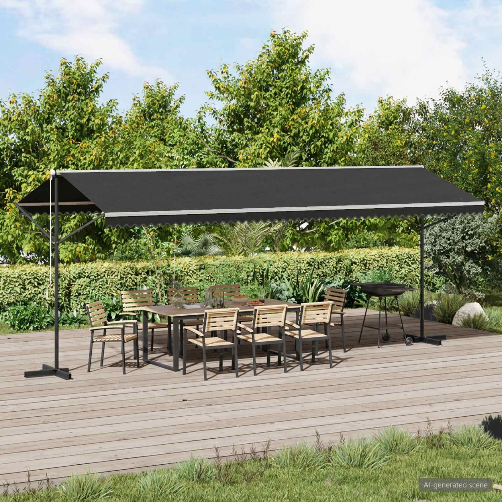 Free Standing Awning 600x300 cm Anthracite