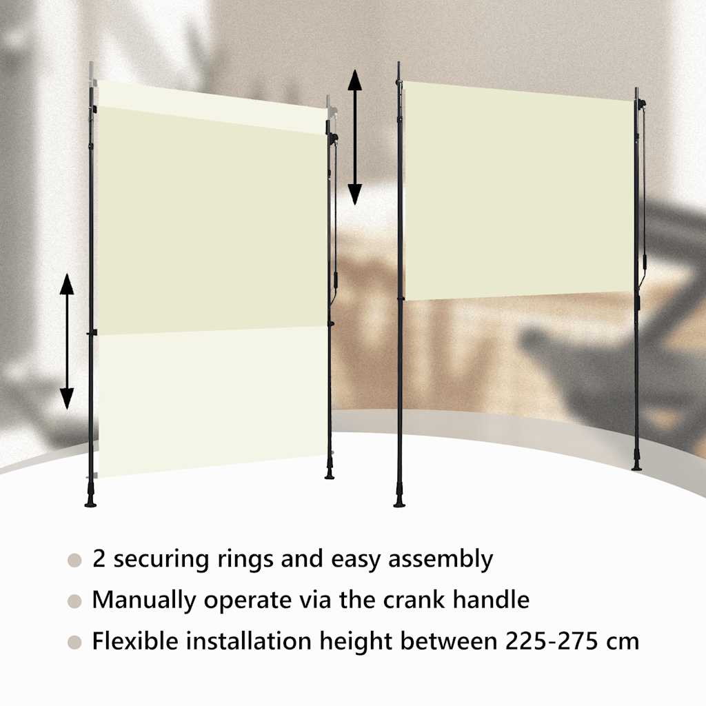 Outdoor Roller Blind 150x270 cm Cream