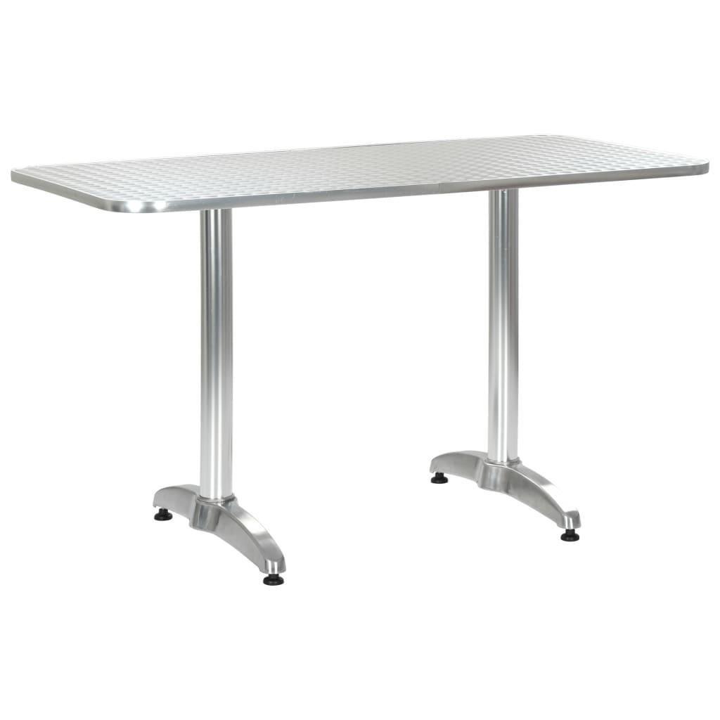 Garden Table Silver 120x60x70 cm Aluminium